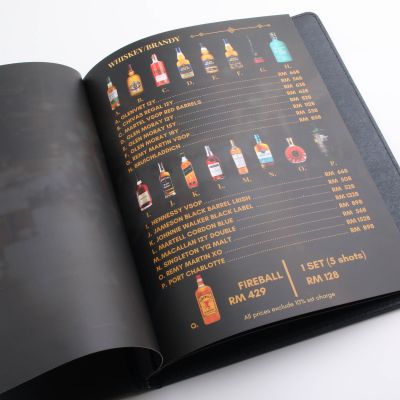 Hard Cover Menu Book