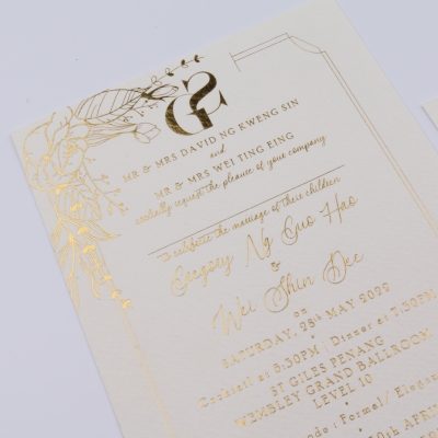 Gold Stamping Wedding Card